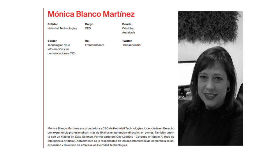 Seleccionada nuestra CEO-Cofundadora, Mónica Blanco,como una de las Referentes del Emprendimiento Innovador en España.